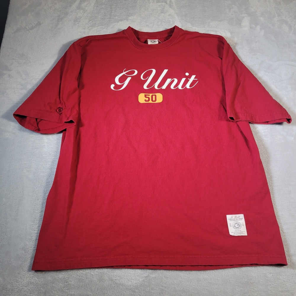 G-Unit T-Shirt Mens 2XL Red 50 Cent Graphic Tools of the Trade Heavy Weight Tee